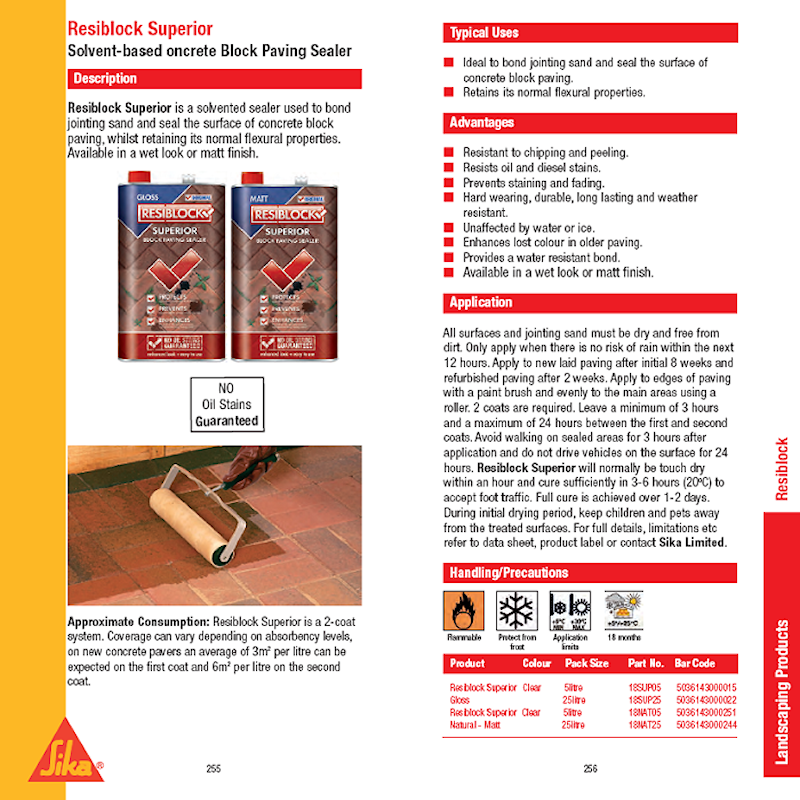 Resiblock Superior Gloss Block Paving Sealer 5 litre RBORIGGL5 Sealants and Tools Direct